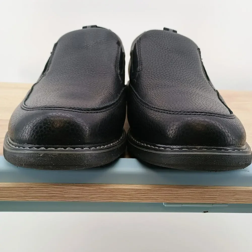 Nunn Bush Otto Men's 9.5 W Slip-On Shoes Black Leather Memory Foam Comfort